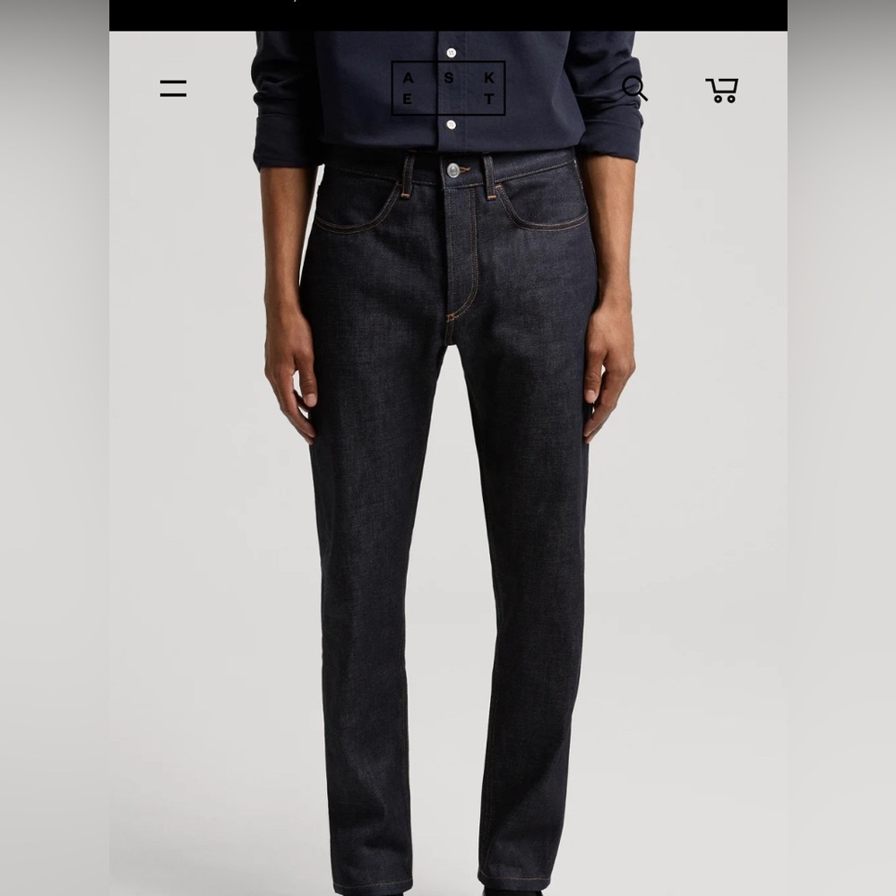 A S K E T dark wash 32/32 slim men’s jeans